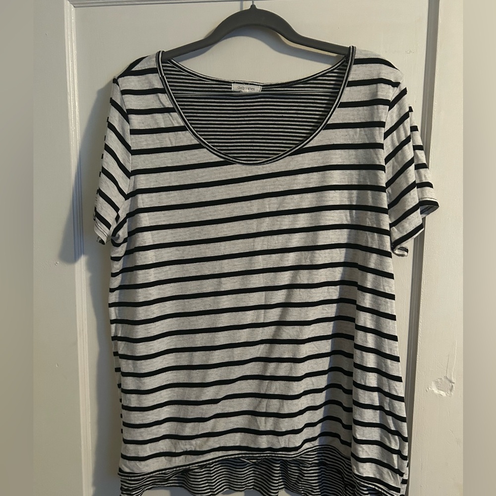 Striped short sleeve top